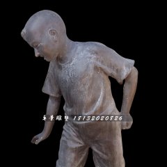 小男孩铜雕，公园人物铜雕
