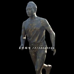 跑步铜雕，公园现代人物铜雕