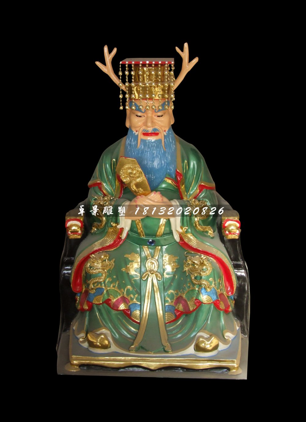 龙王雕塑，玻璃钢彩绘神仙雕塑