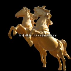 广场立马雕塑，玻璃钢仿铜马雕塑