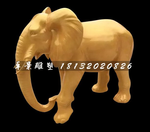 玻璃钢大象雕塑，玻璃钢仿真象雕塑