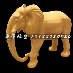 玻璃钢大象雕塑，玻璃钢仿真象雕塑