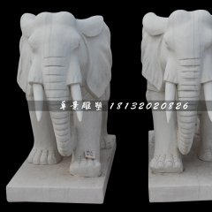 大象石雕，汉白玉大象，动物石雕