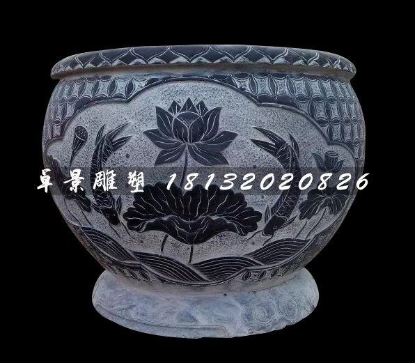 青石花盆，仿古石水盆(1)