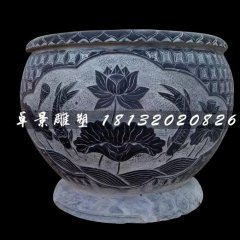 青石花盆，仿古石水盆