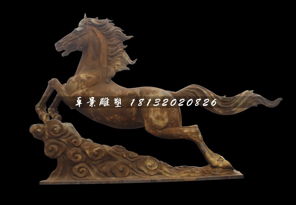 铜雕马，马踏祥云铜雕 (2)