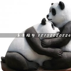玻璃钢熊猫雕塑，玻璃钢动物雕塑