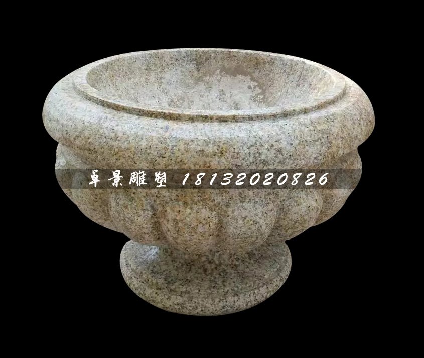 花盆石雕，砂岩花盆石雕