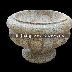 花盆石雕，砂岩花盆石雕