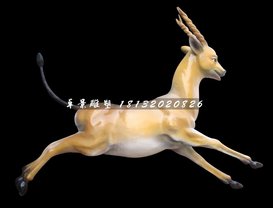 奔跑的小鹿雕塑，玻璃钢动物雕塑