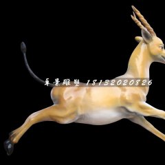 奔跑的小鹿雕塑，玻璃钢动物雕塑
