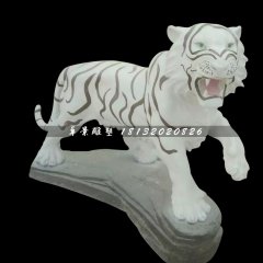 玻璃钢白虎雕塑，公园动物雕塑