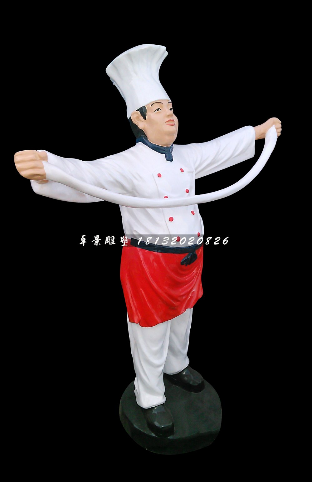 抻面厨师雕塑，玻璃钢人物雕塑