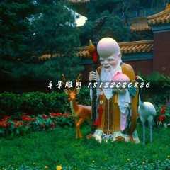 老寿星雕塑，玻璃钢彩绘神仙雕塑