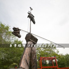 拉二胡铜雕，公园景观铜雕