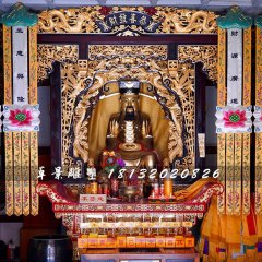 财神铜雕，鎏金财神