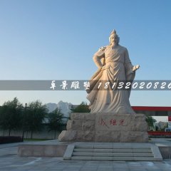 戚继光石雕，广场古代人物石雕