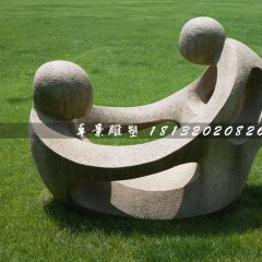 母子情深石雕，公园抽象人物石雕