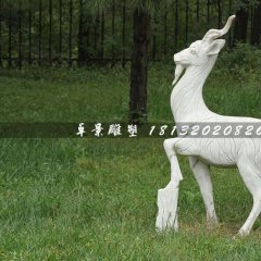 山羊石雕，大理石公园动物雕塑