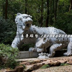 母子虎石雕，公园动物石雕
