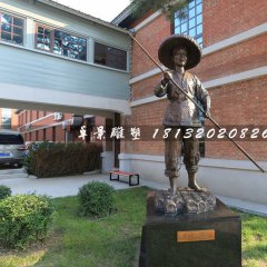 刘三姐唱歌铜雕，广场人物铜雕