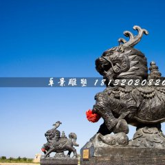 麒麟石雕，黑色麒麟石雕