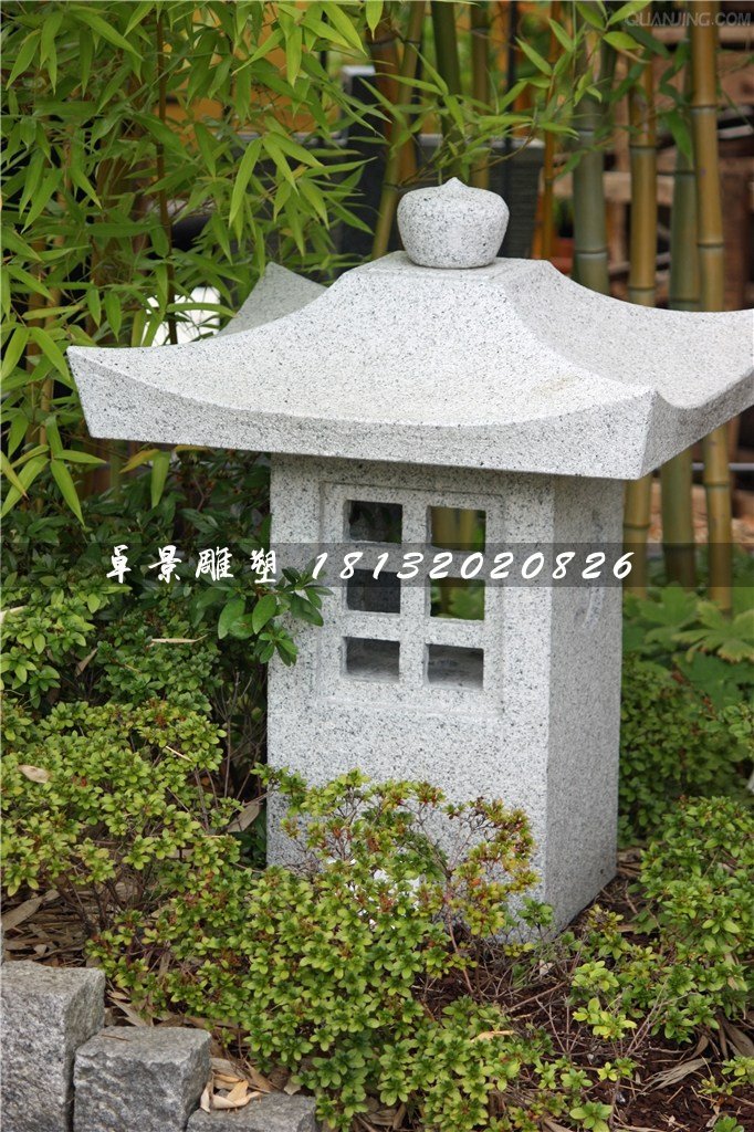 石灯雕塑，公园仿古石灯