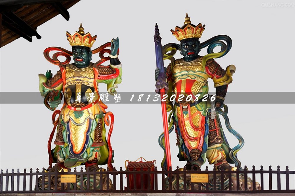 四大天王雕塑，玻璃钢彩绘神仙 (1)