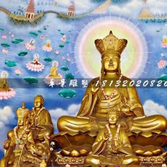 地藏菩萨铜雕，鎏金铜佛像
