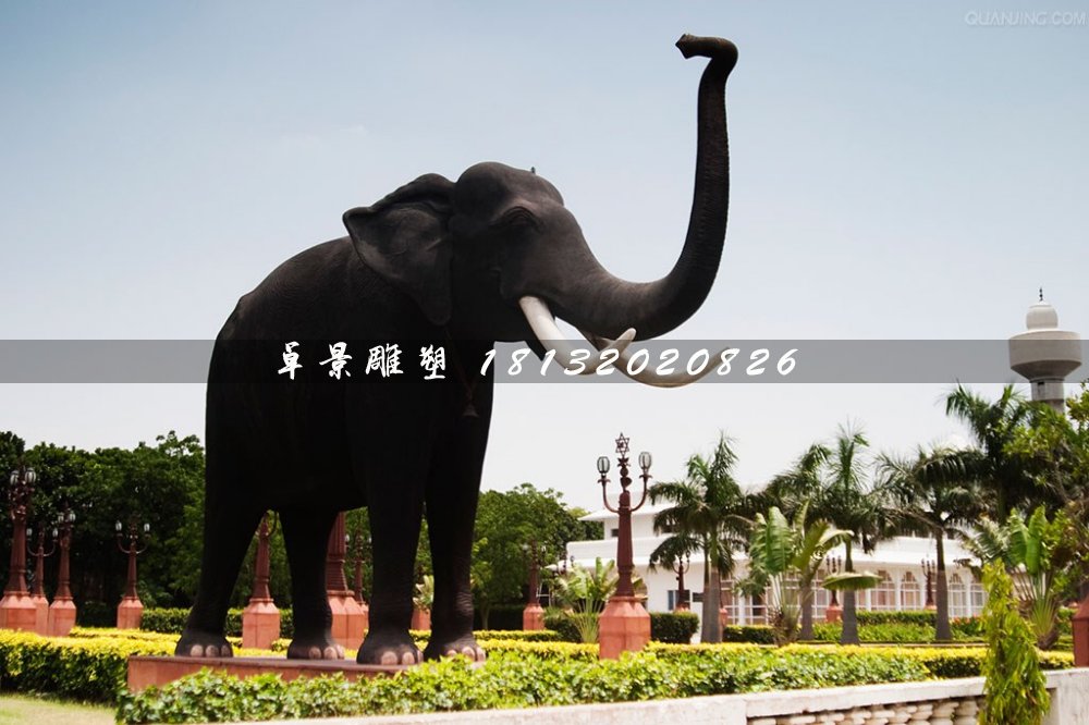 广场大象雕塑，玻璃钢仿真动物