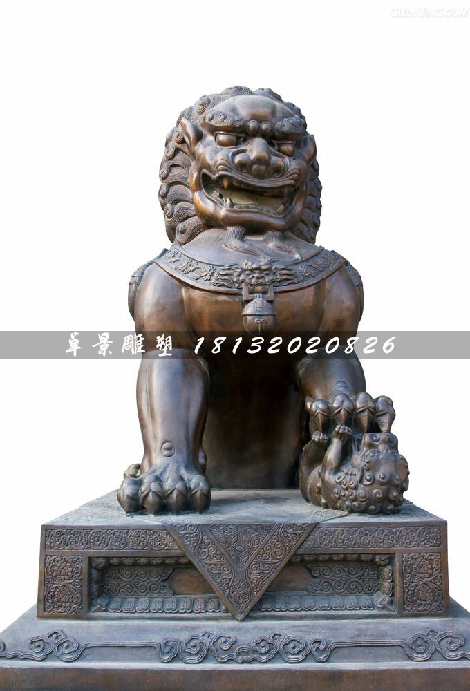北京狮铜雕，铜狮子雕塑 (2)