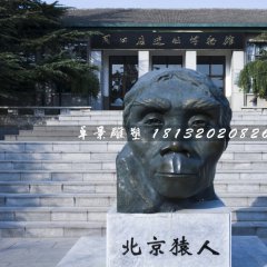 北京猿人铜雕，仿真铜雕