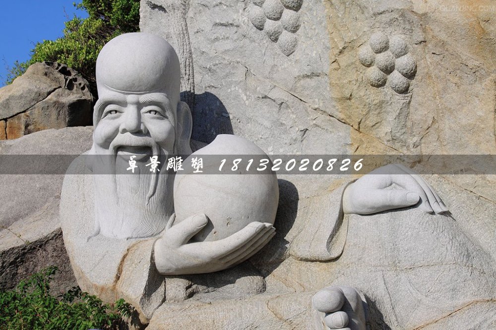 老寿星石雕，大理石神仙雕塑
