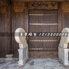 门鼓石雕，大理石门墩雕塑