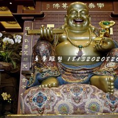 弥勒佛铜雕，寺庙坐式铜佛像