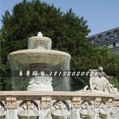 喷水盆石雕，双层喷泉石雕