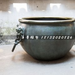 水缸铜雕，仿古铜水缸