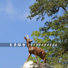 小鹿雕塑，玻璃钢仿真动物