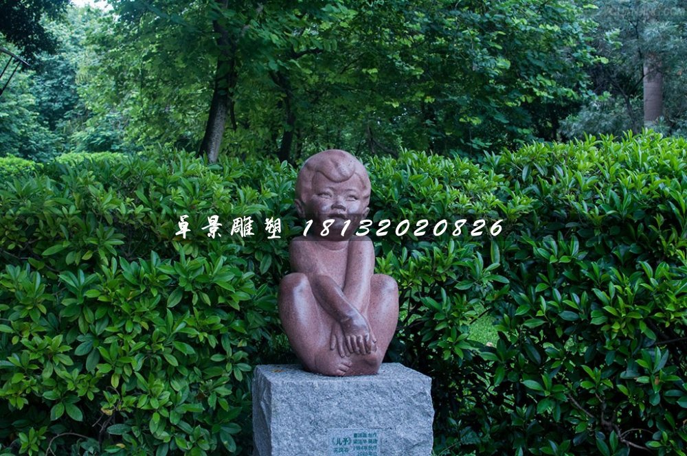 小男孩石雕，公园人物石雕