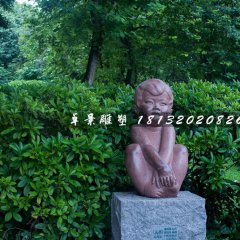 小男孩石雕，公园人物石雕