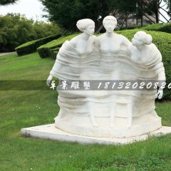 迎风少女石雕，公园景观石雕