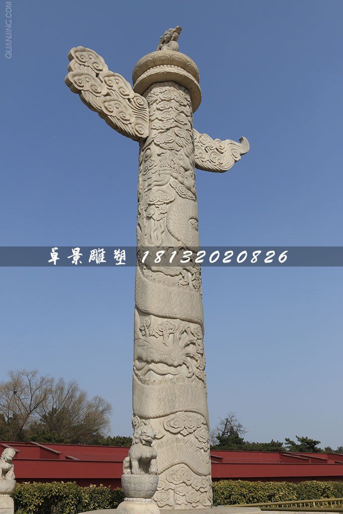 龙柱石雕，广场华表石雕 (4)