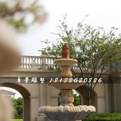 欧式喷泉石雕，公园三层喷泉石雕