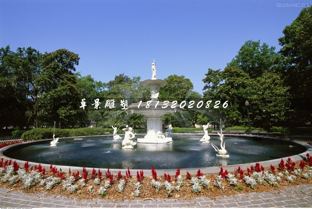 欧式喷泉，汉白玉喷泉石雕 (2)