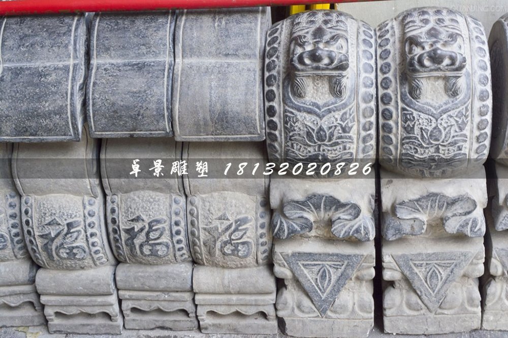 青石门墩，仿古抱鼓石雕塑