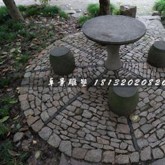 青石圆桌圆凳，公园桌椅石雕