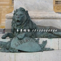 青铜狮子雕塑，西洋狮铜雕