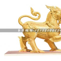 铸铜麒麟雕塑，广场神兽铜雕