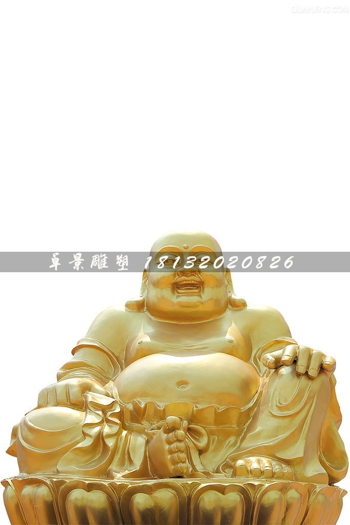 坐式弥勒佛，寺庙铜佛像