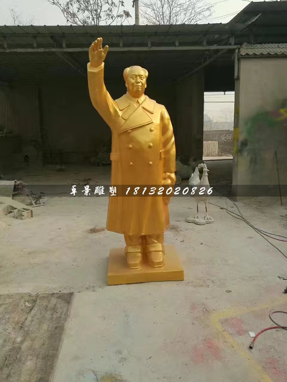 玻璃钢毛主席雕塑，毛主席挥手雕塑 (2)